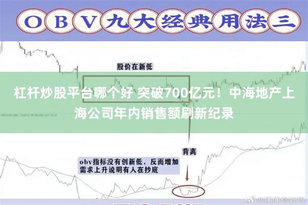 杠杆炒股平台哪个好 突破700亿元！中海地产上海公司年内销售额刷新纪录