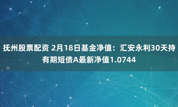 抚州股票配资 2月18日基金净值：汇安永利30天持有期短债A最新净值1.0744