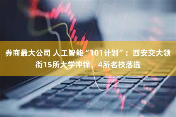 券商最大公司 人工智能“101计划”：西安交大领衔15所大学冲锋，4所名校落选